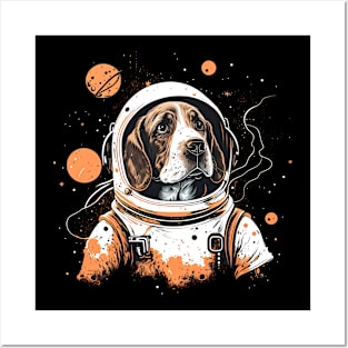 Pointer dog astronaut Posters and Art